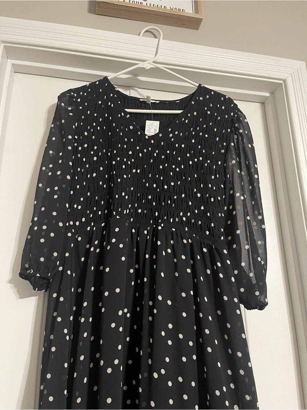 Maurices Black & White Polka Dot Midi Dress - Picture 3 of 9